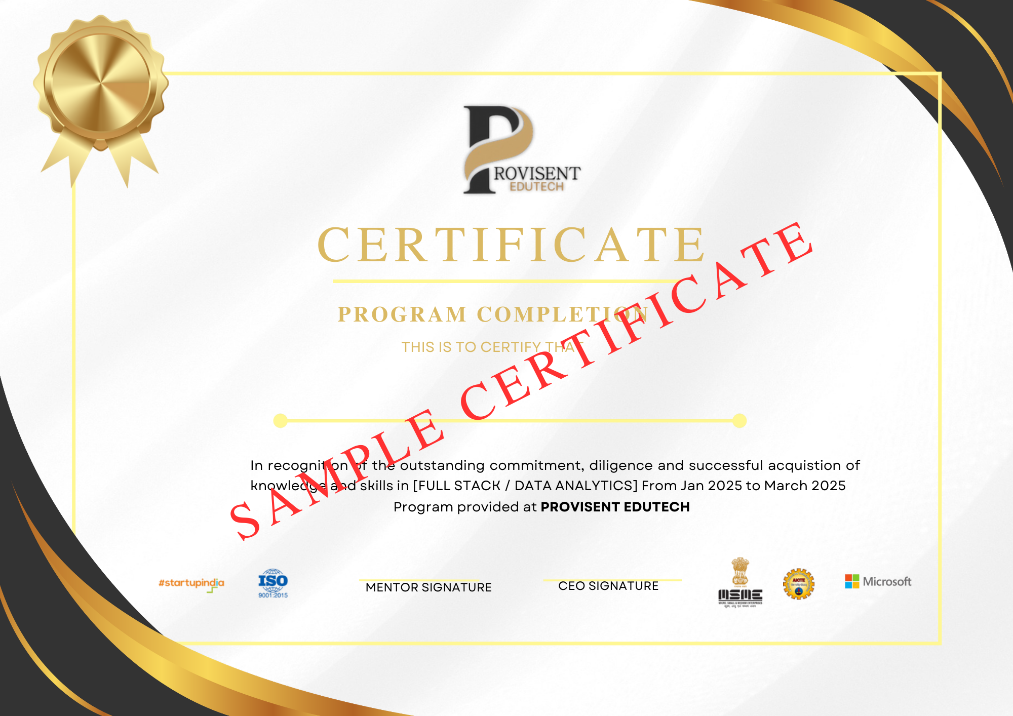 Program Completion Certificate